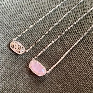 Kendra Scott Elisa Pendants - Rose Quartz and Gold Filigree